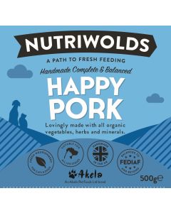 NutriWolds Raw Happy Pork Complete and Balanced - FEDIAF - 500g Chunky