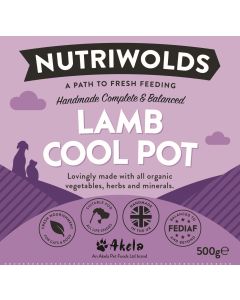 NutriWolds Raw Lamb Cool Pot Complete and Balanced - FEDIAF - 500g Chunky