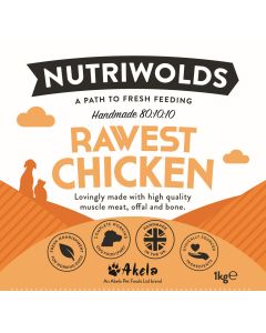 NutriWolds Raw Rawest Chicken - Working Dog 1 kg Chunky