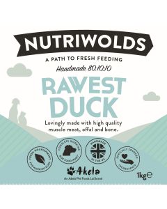 NutriWolds Raw Rawest Duck - Working Dog 1 kg Chunky