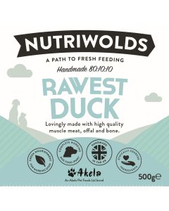 NutriWolds Raw Rawest Duck - Working Dog 500g Chunky