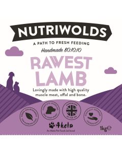 NutriWolds Raw Rawest Lamb - Working Dog 1 kg Chunky