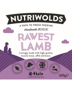 NutriWolds Raw Rawest Lamb - Working Dog 500g Chunky