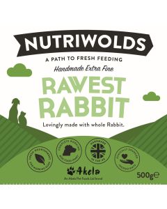 NutriWolds Raw Rawest Rabbit - Working Dog 500g Extra Fine