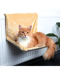 Cat Radiator Bed Beige Plush