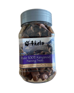 Akela 100% Pure Kangaroo Chopped Snax Natural Dog Treats Tub 175g