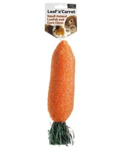 Loof'a' Carrot Loofah Rabbit Chew and Small Pet Toy