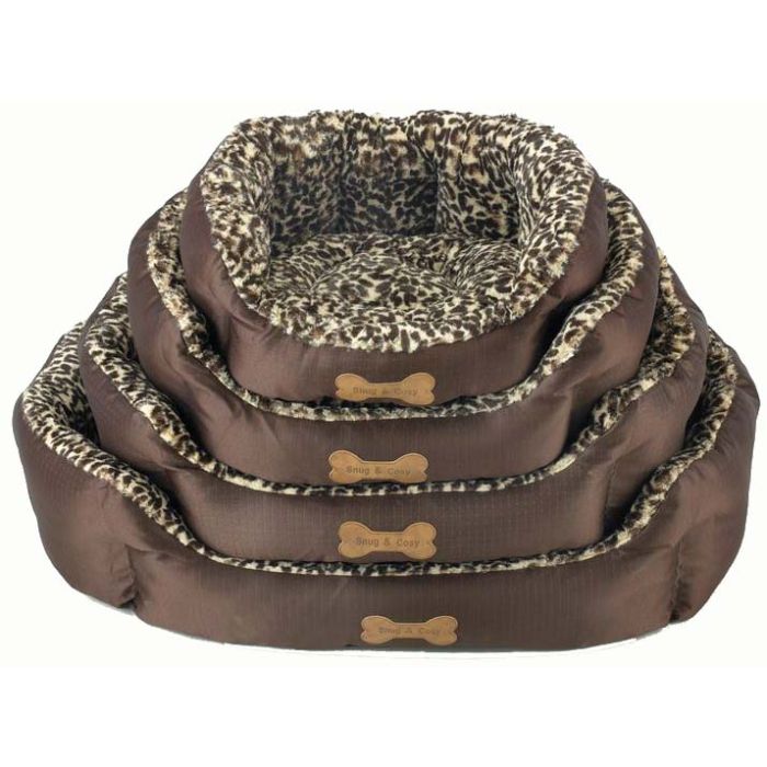 British Made Quality Dog Bed Oval Leopard Print 25 SALE