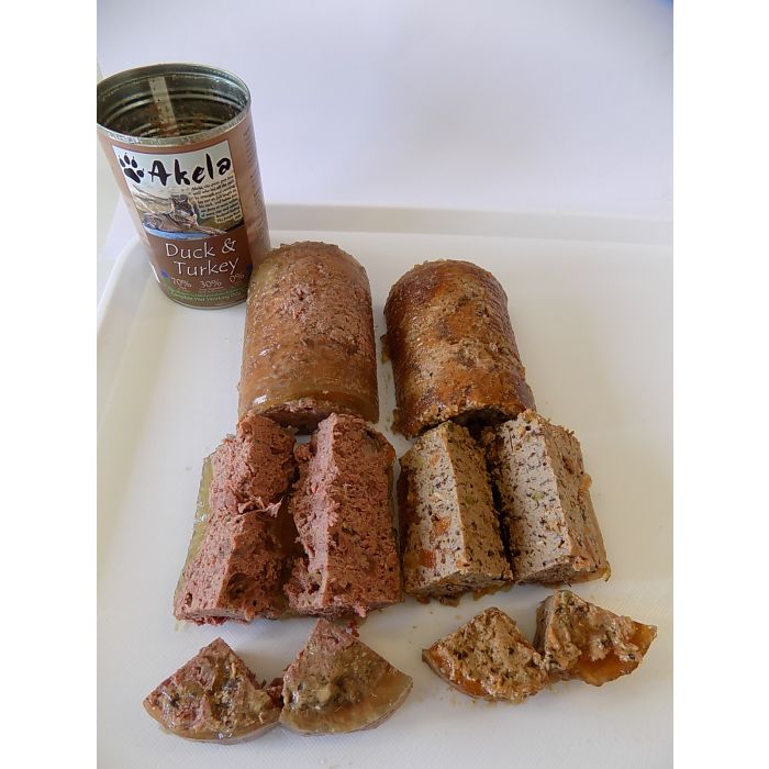 Akela Grain Free Complete Wet Working Dog Food Duck Turkey 70 30 400g