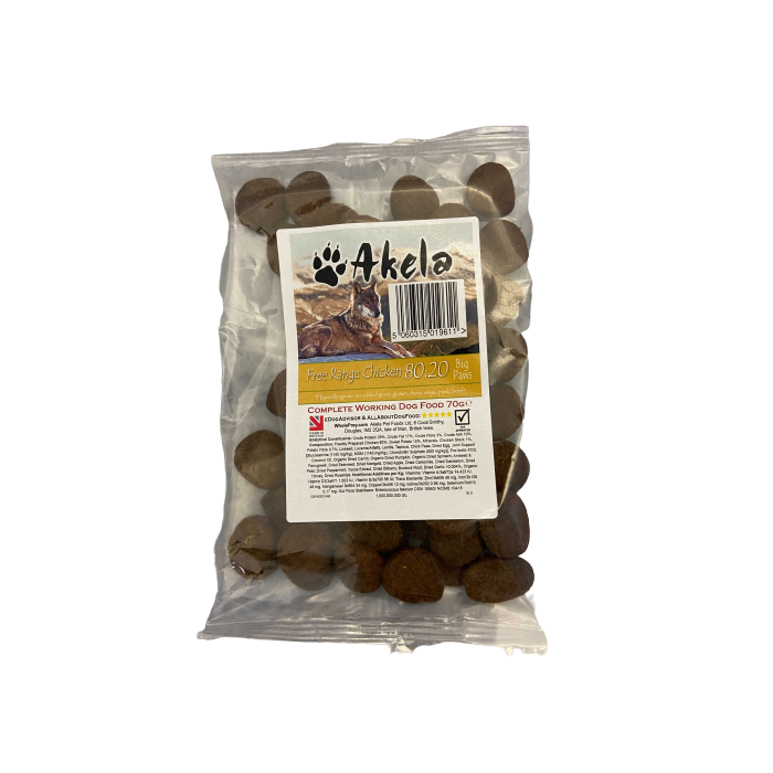 Akela 80 20 Free Range Chicken Grain Free Working Dog Food Sample FREE P P for 1