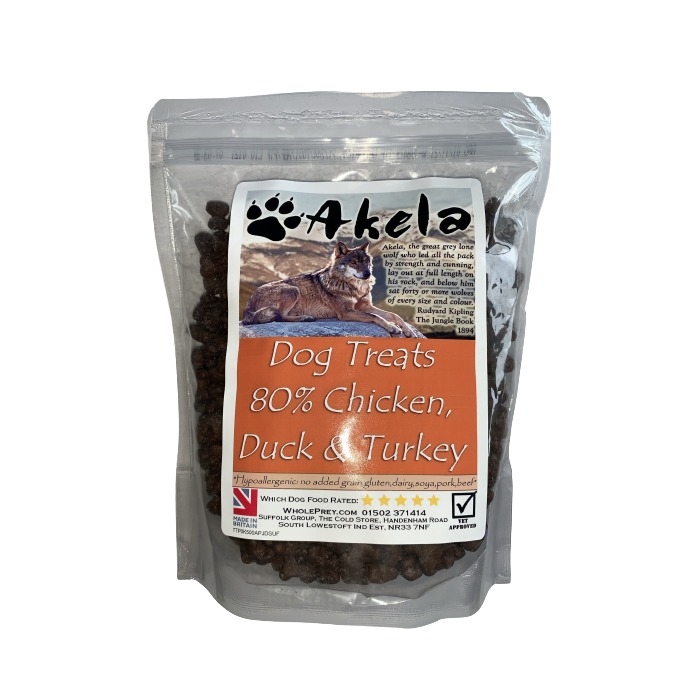 Akela Pet Dog Training Treats 80 Chicken Duck Turkey